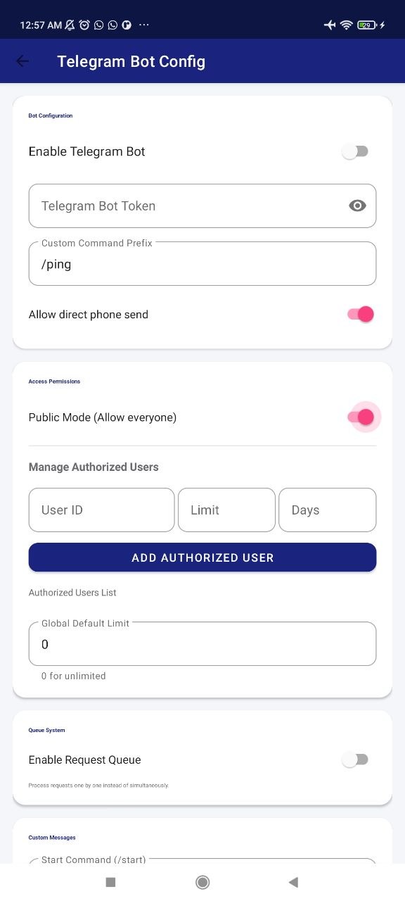 Telegram Bot Config